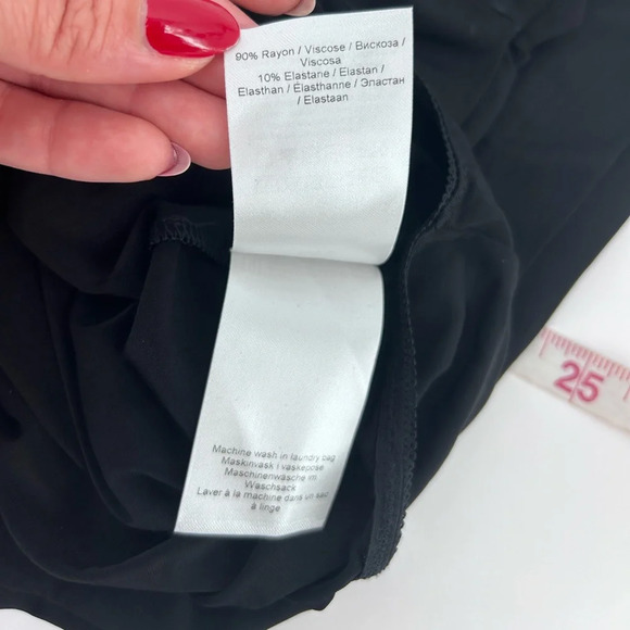 GANNI Bodysuit Top Womens L Black  All Crew Neck Long Sleeve Thin - Picture 9 of 13